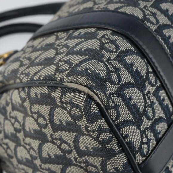 Christian Dior Trotter Canvas Hand Bag Canvas Navy Auth ep11158 - Picture 4 of 16